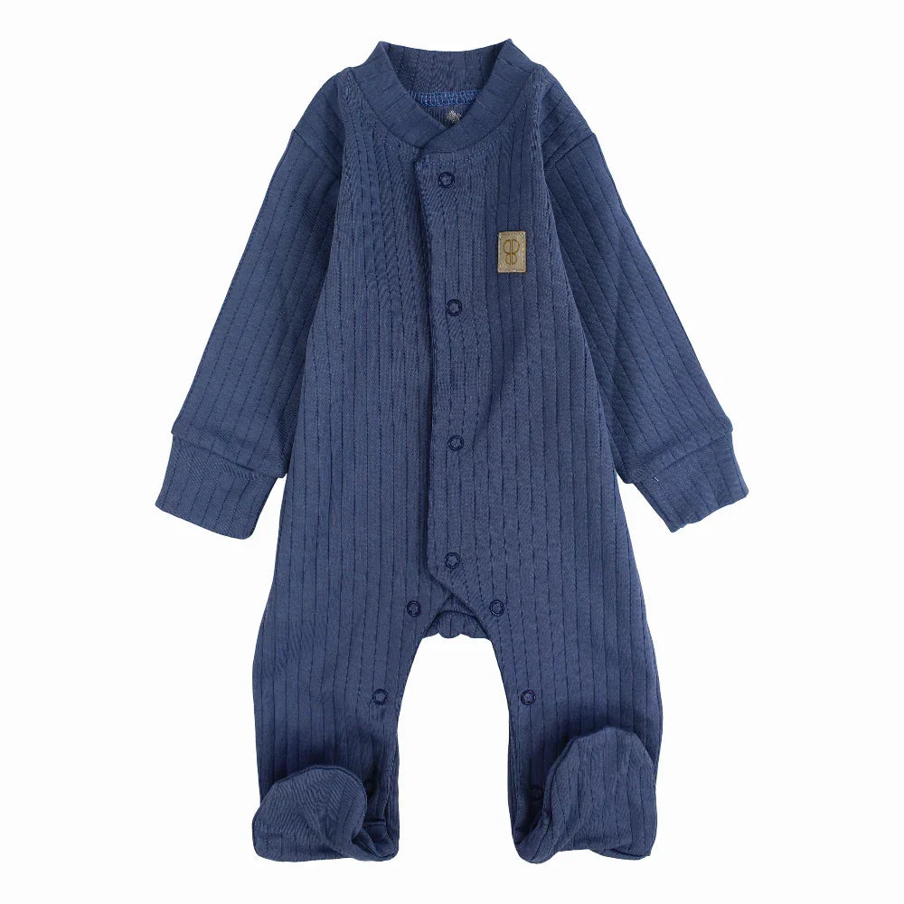 Unisex Ribbed Cotton Baby Footie