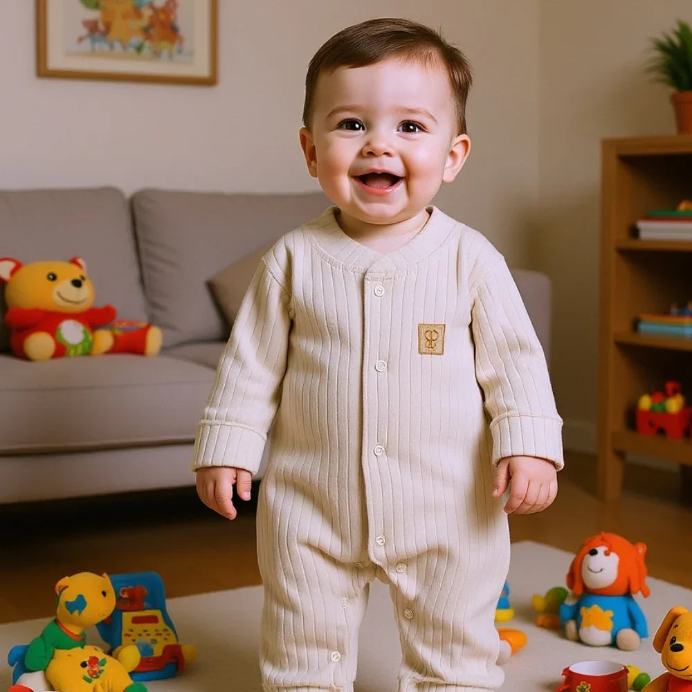 Unisex Ribbed Cotton Baby Footie