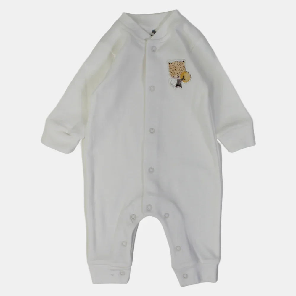 Baby Boys Cotton Footless Onesie – Fun Leopard Print