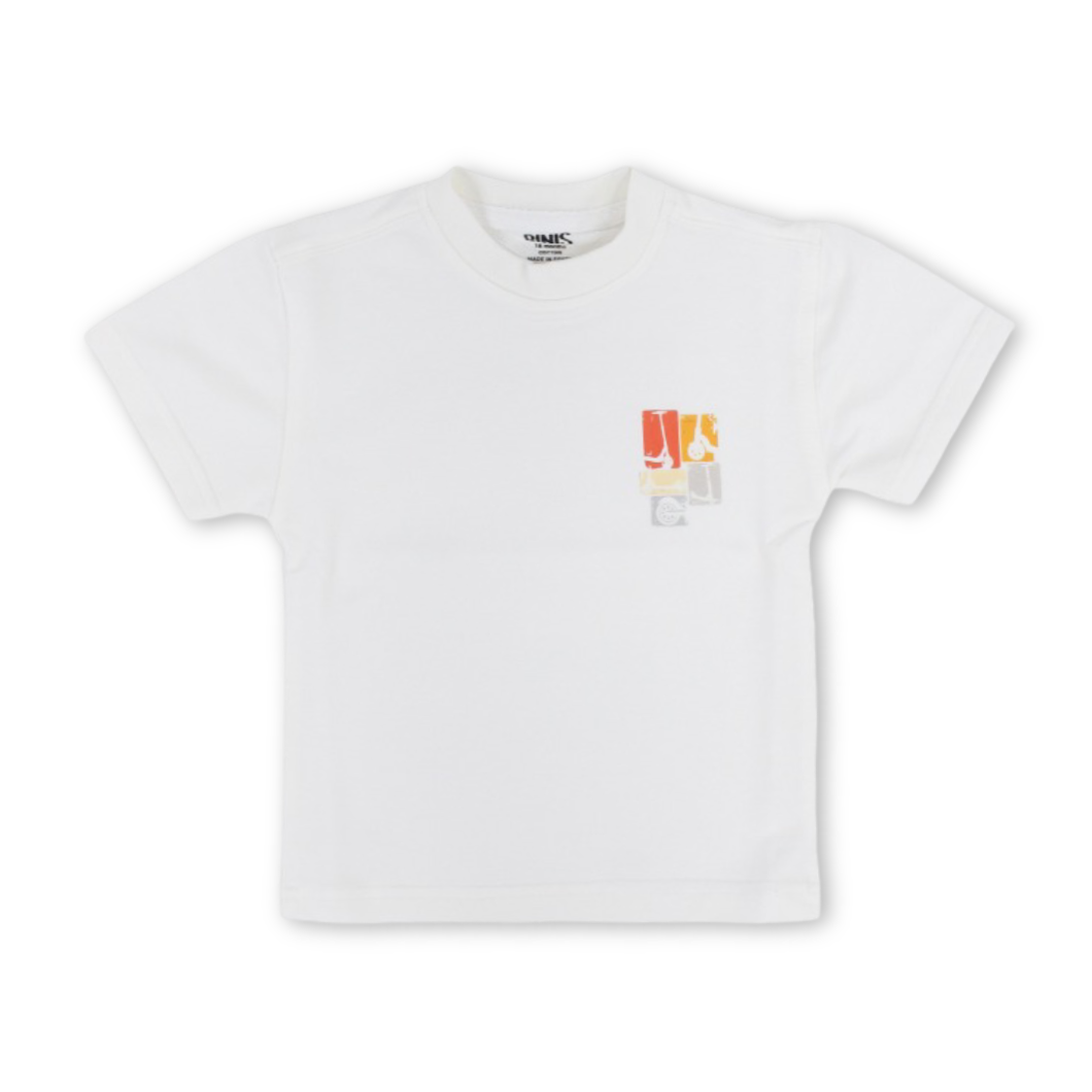 Unisex Baby Cotton T-Shirt – Off-White with Skateboards Print - Clothing - Berceau