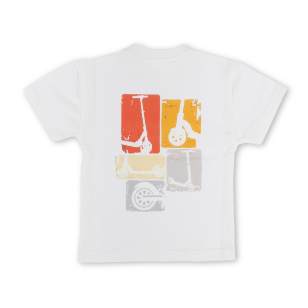 Unisex Baby Cotton T-Shirt – Off-White with Skateboards Print