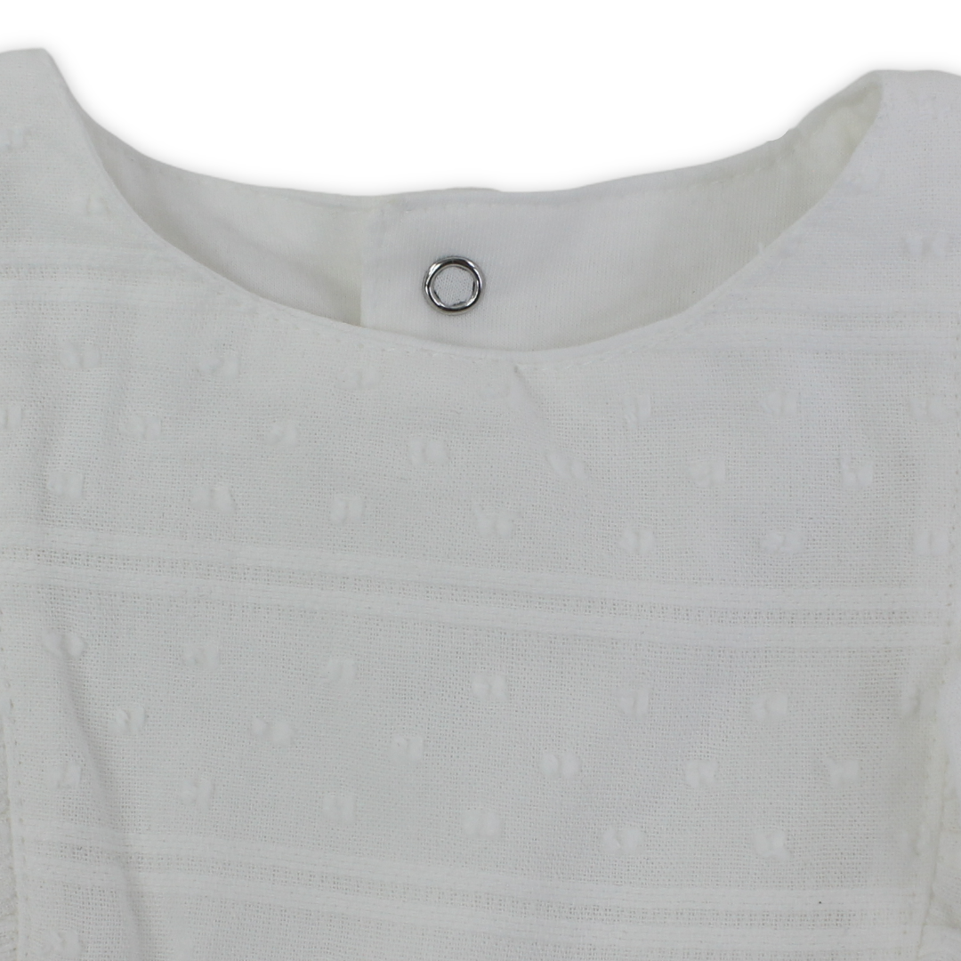 Baby Girls Cotton Dress – Off-White