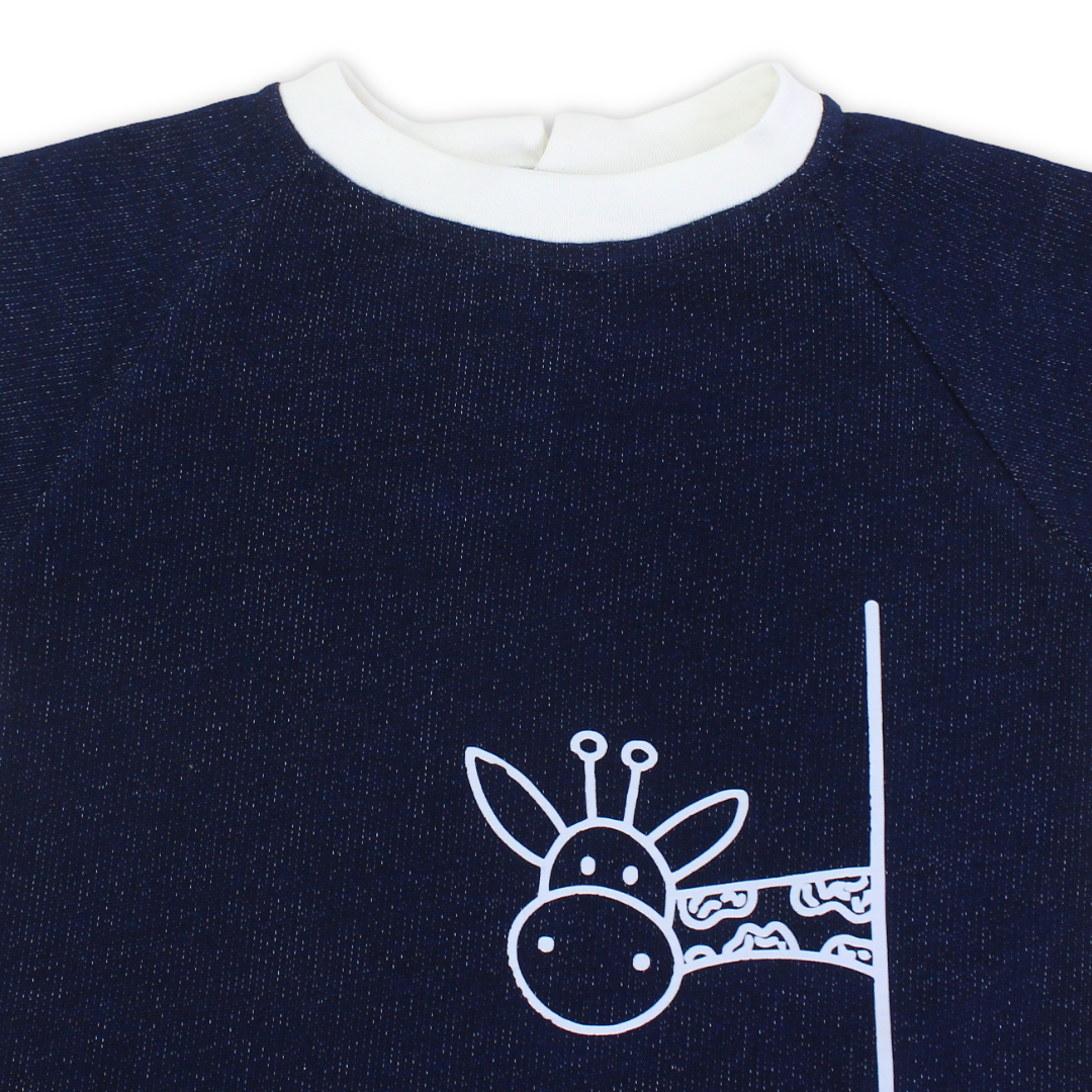 Baby Boys Cotton Romper – Giraffe Print