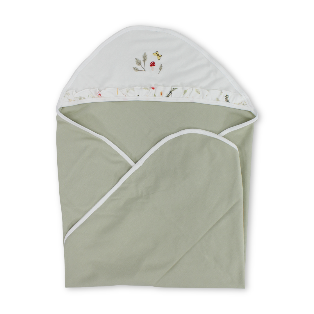 Cotton Baby Blanket – Off-White & Pestage - Baby Essentials - Berceau