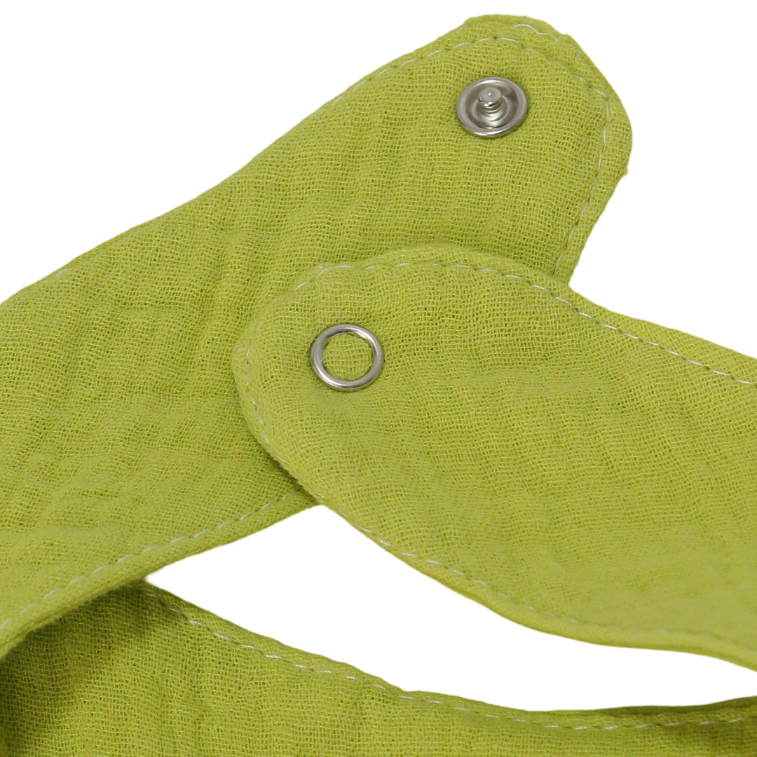 Cotton Baby Bib – Pistachio with Teddy Bear Print