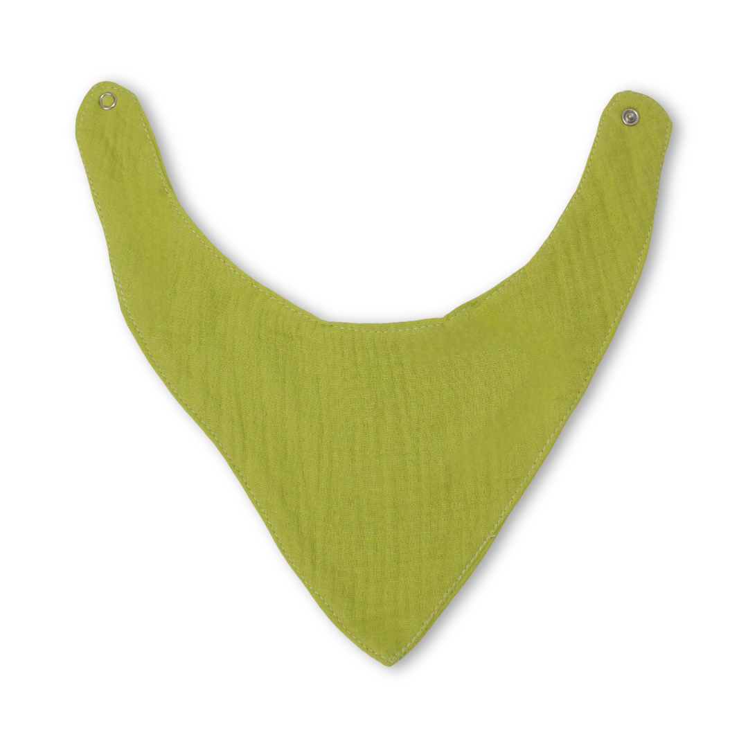 Cotton Baby Bib – Pistachio with "Hello World" Print