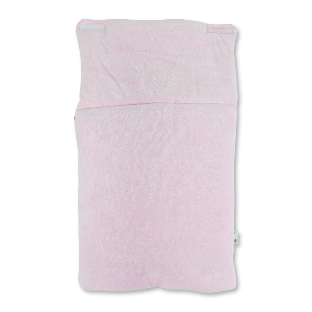 Baby Girls Velvet Baby Sleeping Bag – Pink with Cute Bear Print