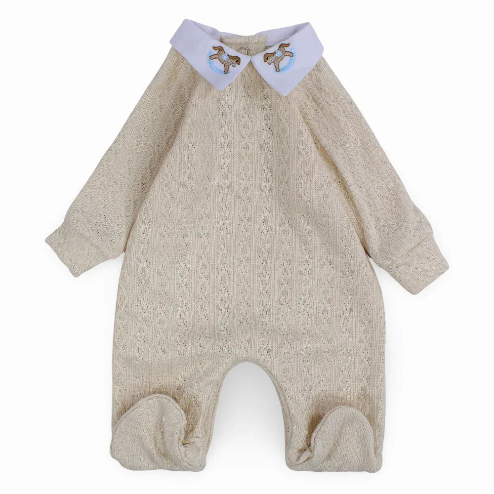 Baby Boys Cotton Baby Footie - Cute Horse Design