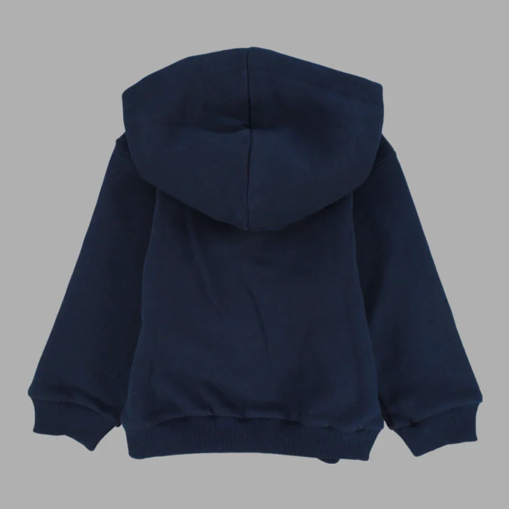 Plain Long-Sleeved Zip-Up Hoodie