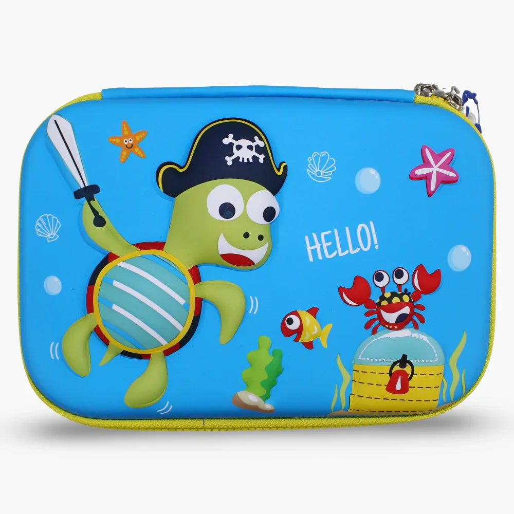 Fish Design Pencil Case – Light Blue