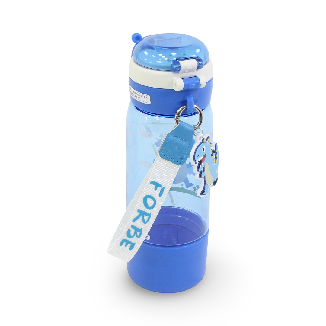 Dino Plastic Water Bottle – Blue