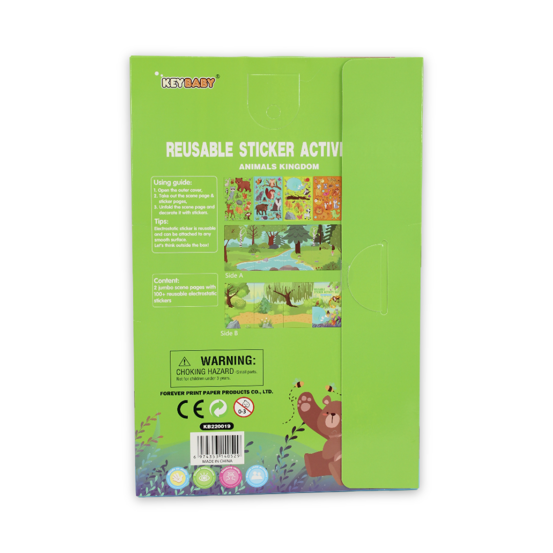 Keybaby "Animals Kingdom" Reusable Sticker Activity Set