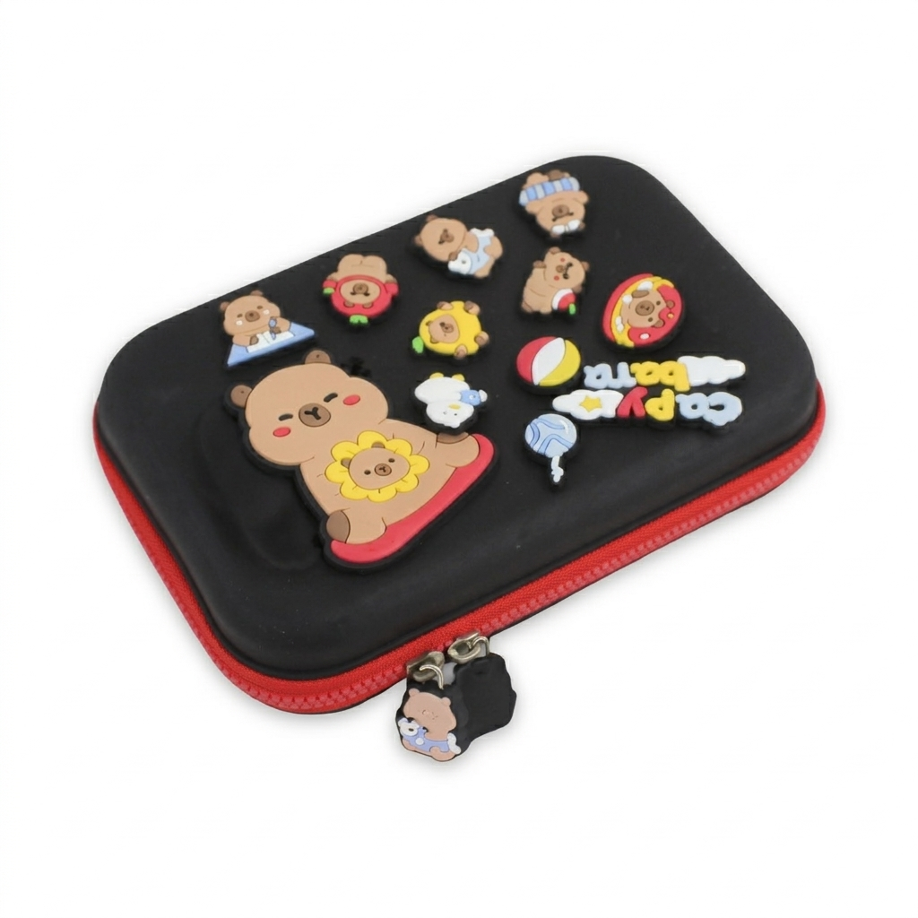 Capybara 3D Hardcover Pencil Case – Black - School - Tokyo