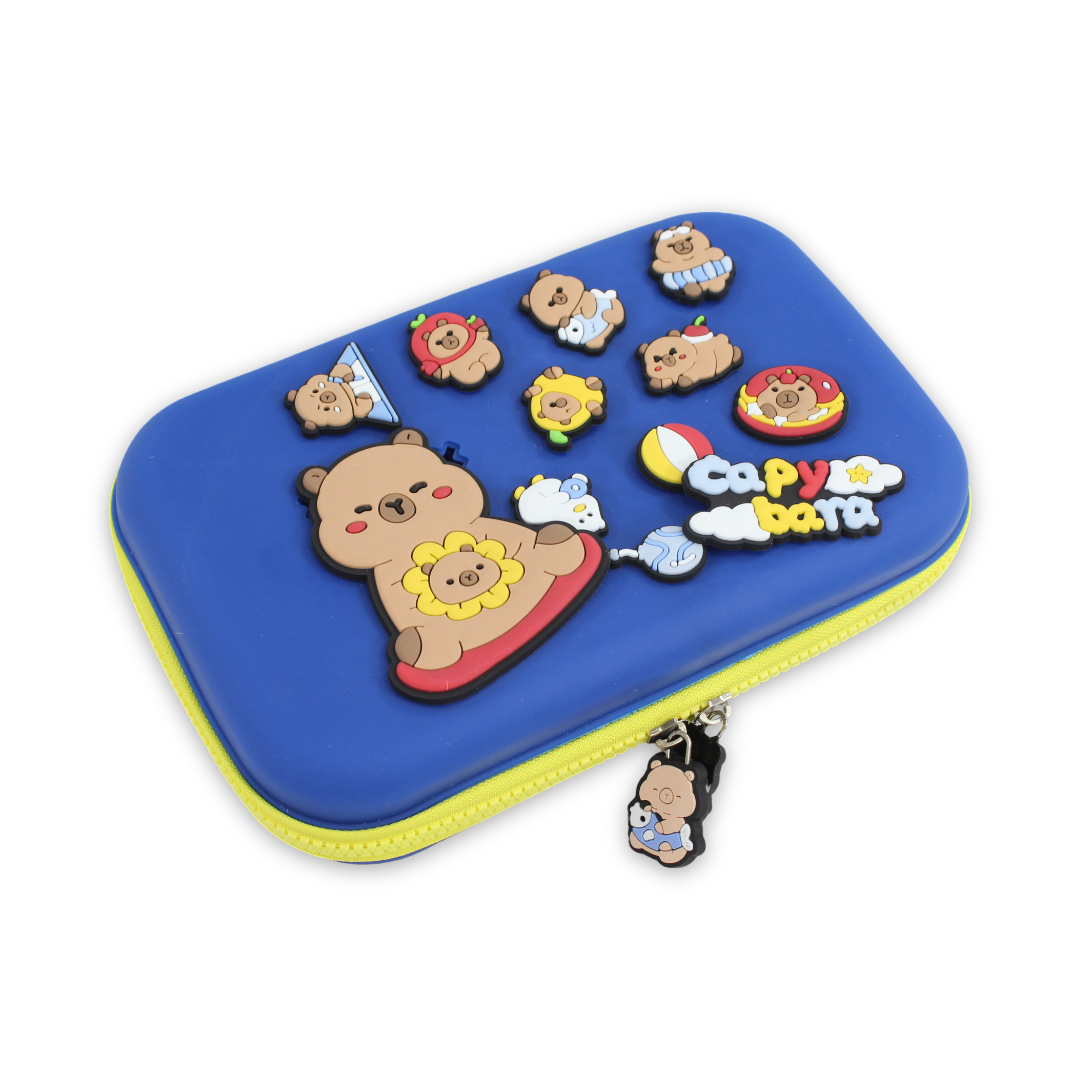 Capybara 3D Hardcover Pencil Case – Blue - School - Tokyo