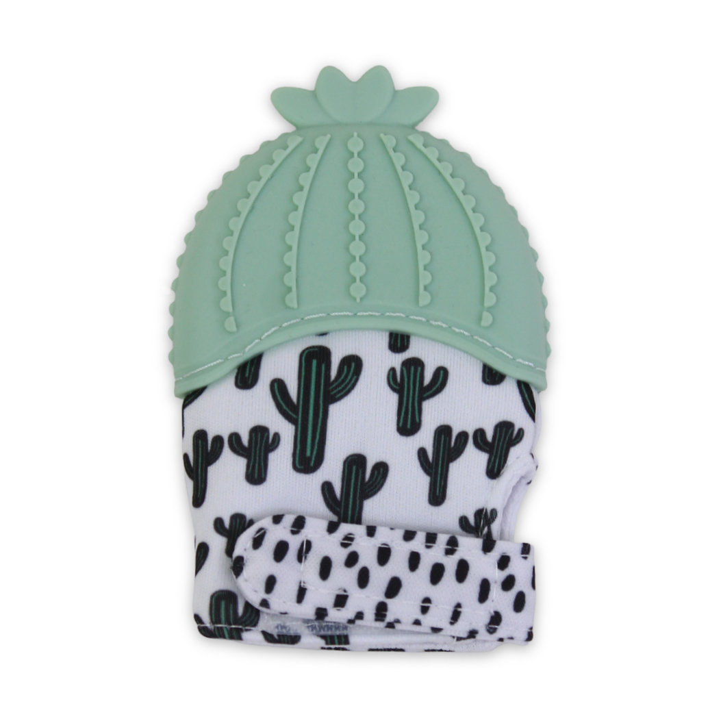 Silicone Baby Teether Gloves – Mint Cactus - Baby Essentials - Bella Bambino