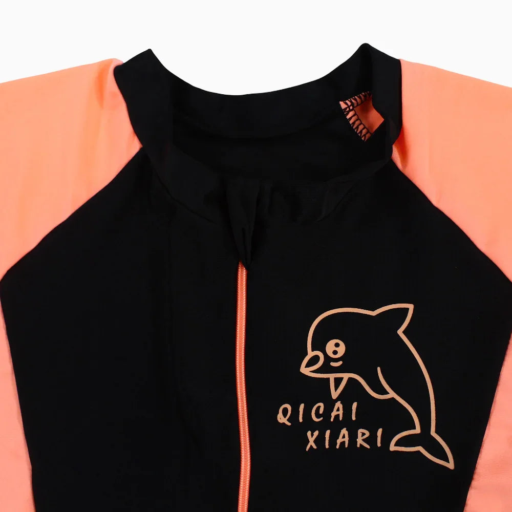 Girls Overall Swimsuit - Dolphin Design