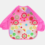 Baby Long-Sleeved Bib – Pink with Floral Design
