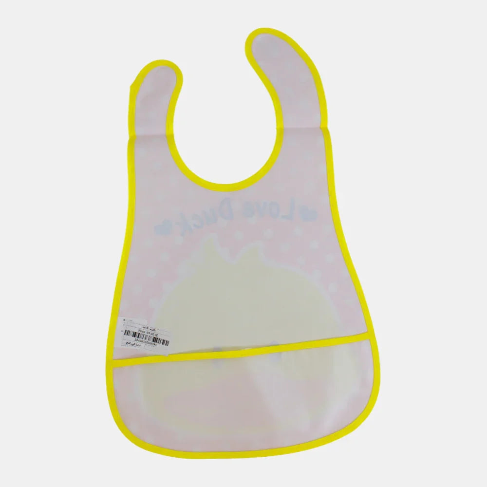 Baby Bib – Orange with Lovely Duckling Design