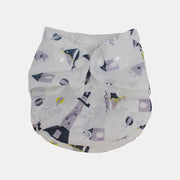 Unisex Baby Reusable Diaper – White with Boats Design