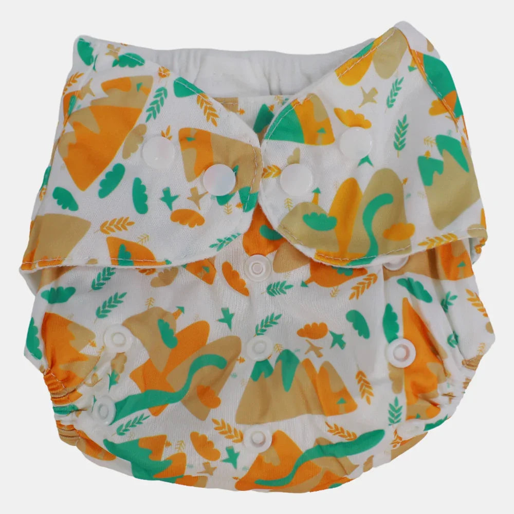Reusable Baby Diaper - White with Fun Prints