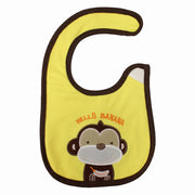 Unisex Baby Bib – Yellow with Cute Monkey Design
