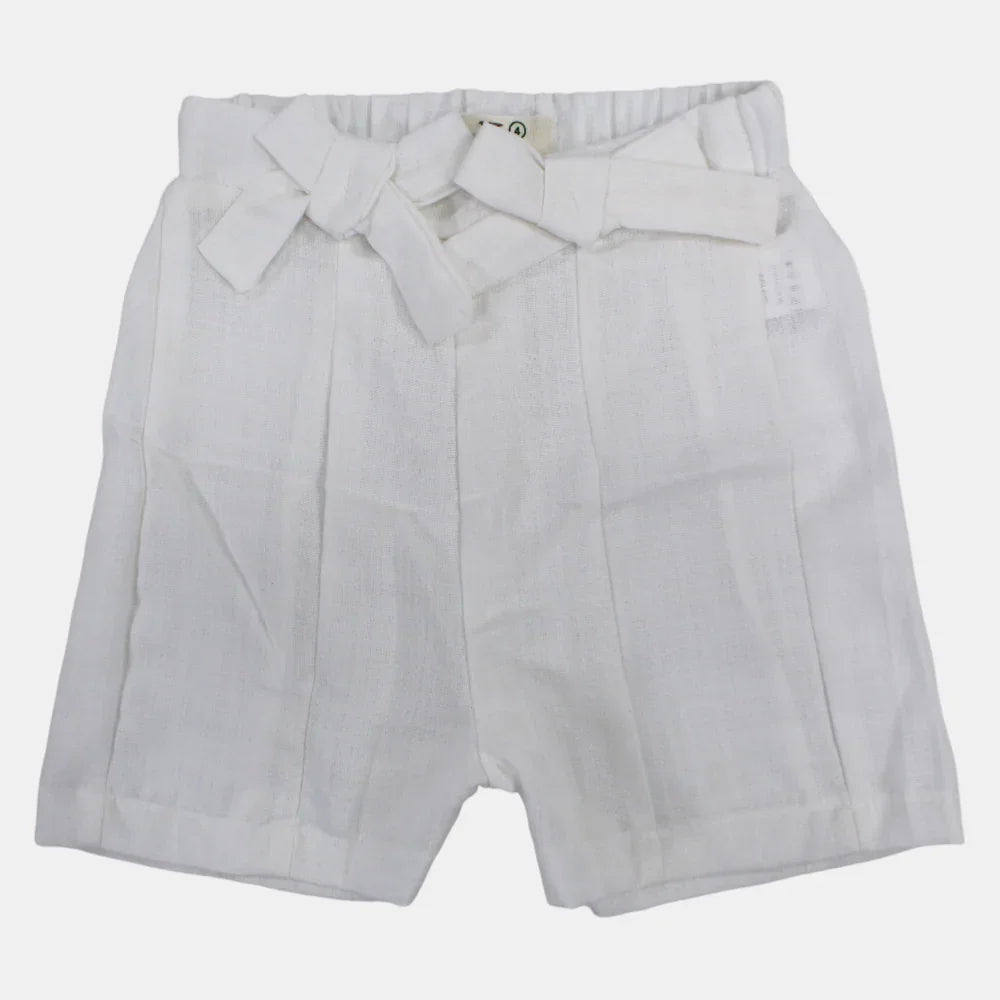 Girls Linen Shorts – Bow Details