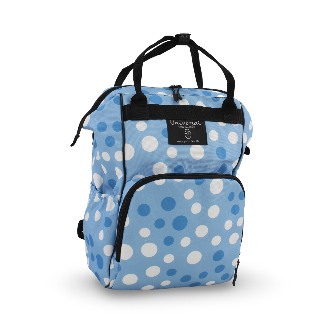 Uni Baby Back Bag – Baby Blue Polka Dot - Baby Essentials - Universal