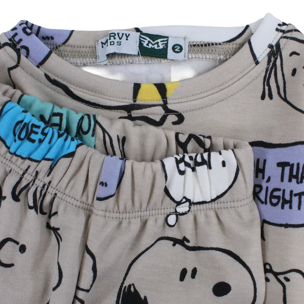 Boys Thermal Set – Beige with Snoopy Design
