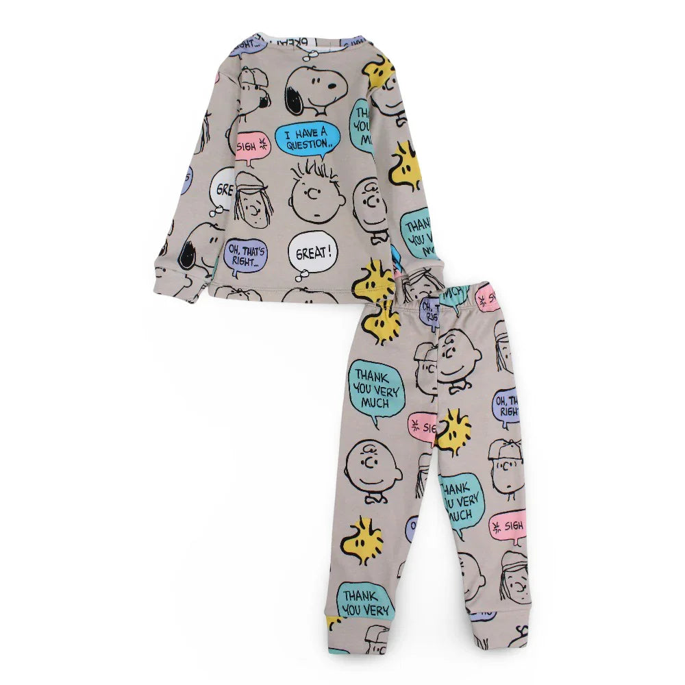 Boys Thermal Set – Beige with Snoopy Design