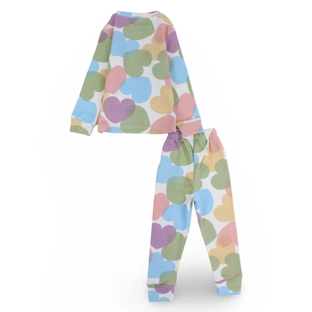 Girls Thermal Set – Multicolored with Hearts Design