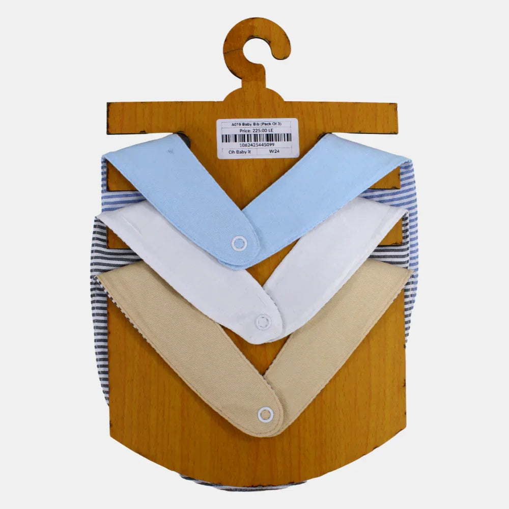 Pack of 3 – Baby Boys Cotton Bibs "Oh Baby, It’s a Boy"