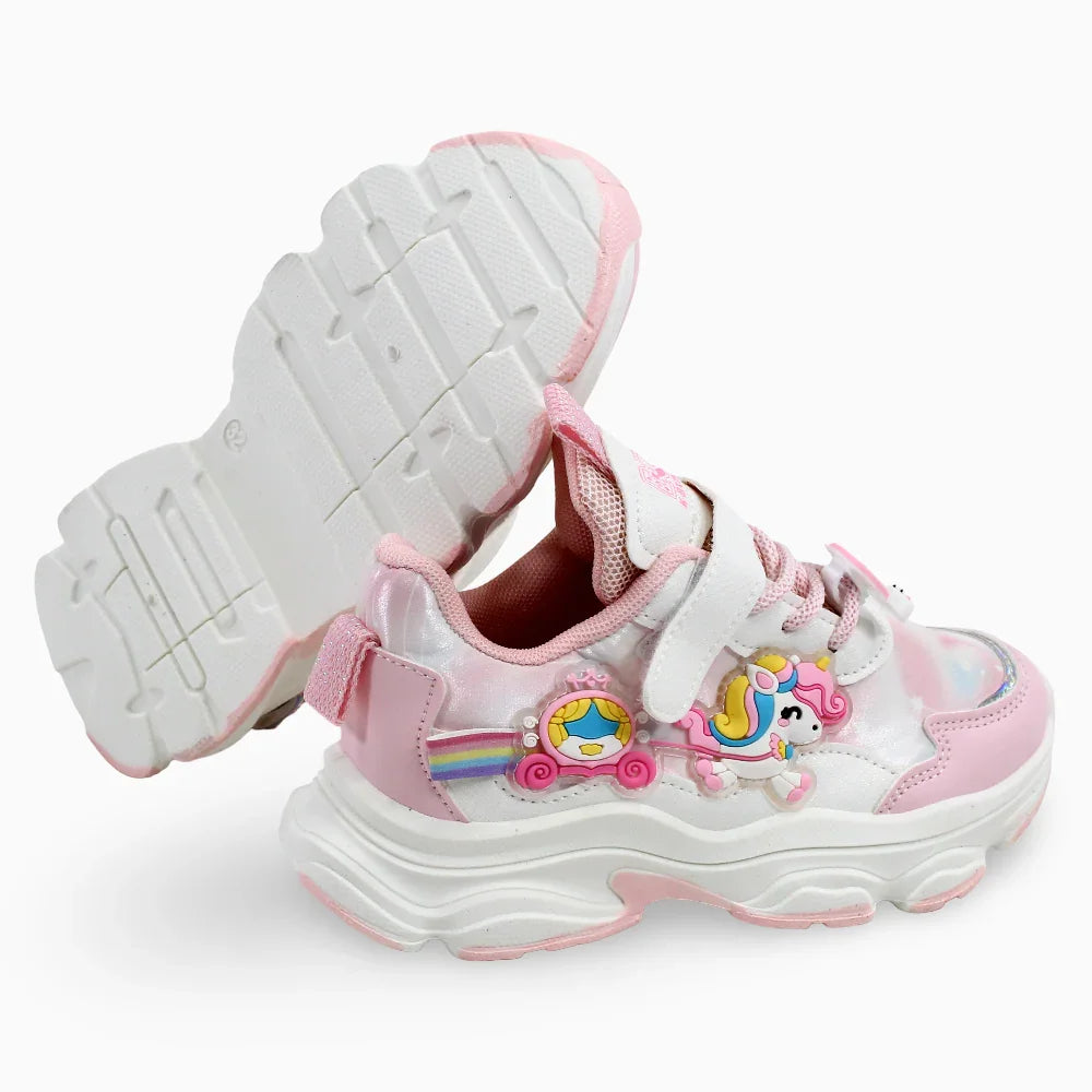 Girls Leather Sneakers – Cute Unicorn Design (Size 32-37)