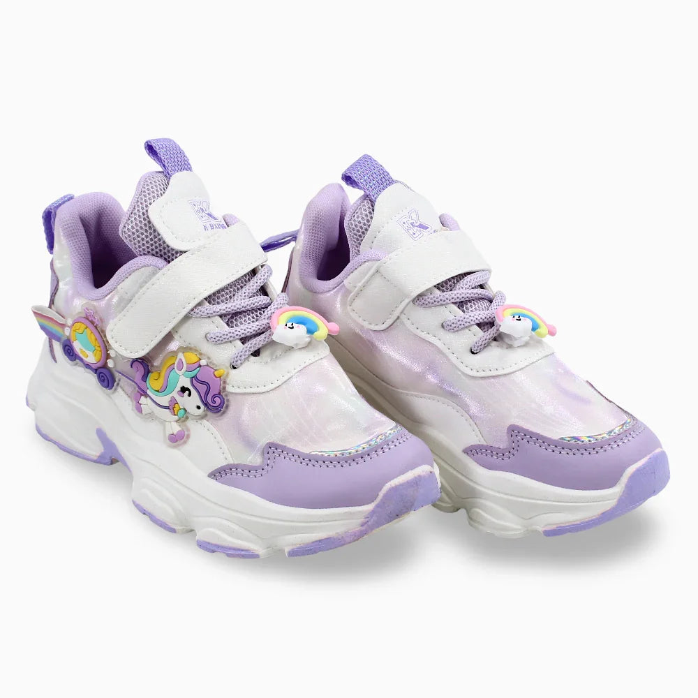 Girls Leather Sneakers – Cute Unicorn Design (Size 32-37)
