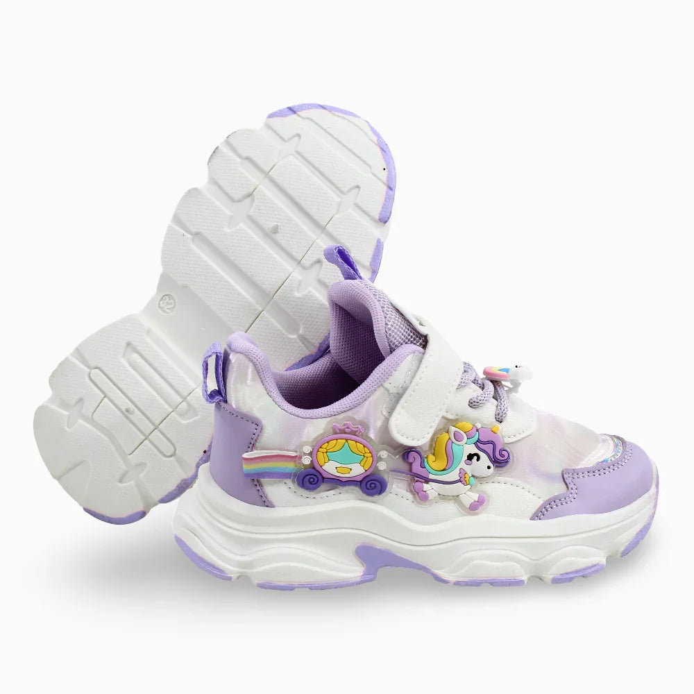 Girls Leather Sneakers – Cute Unicorn Design (Size 32-37)