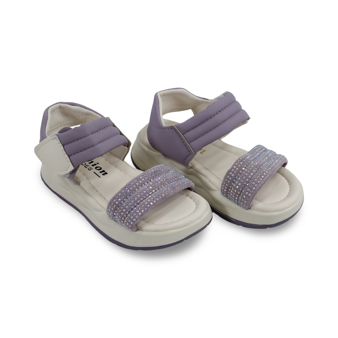 Girls Leather Sandal – Purple - Clothing - Cherries
