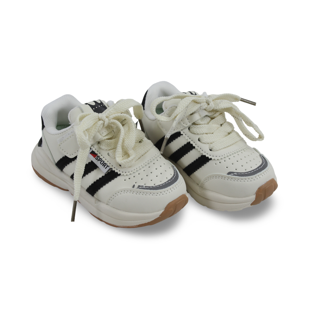 Unisex Baby Leather Sneakers – Black & White - Clothing - Cherries