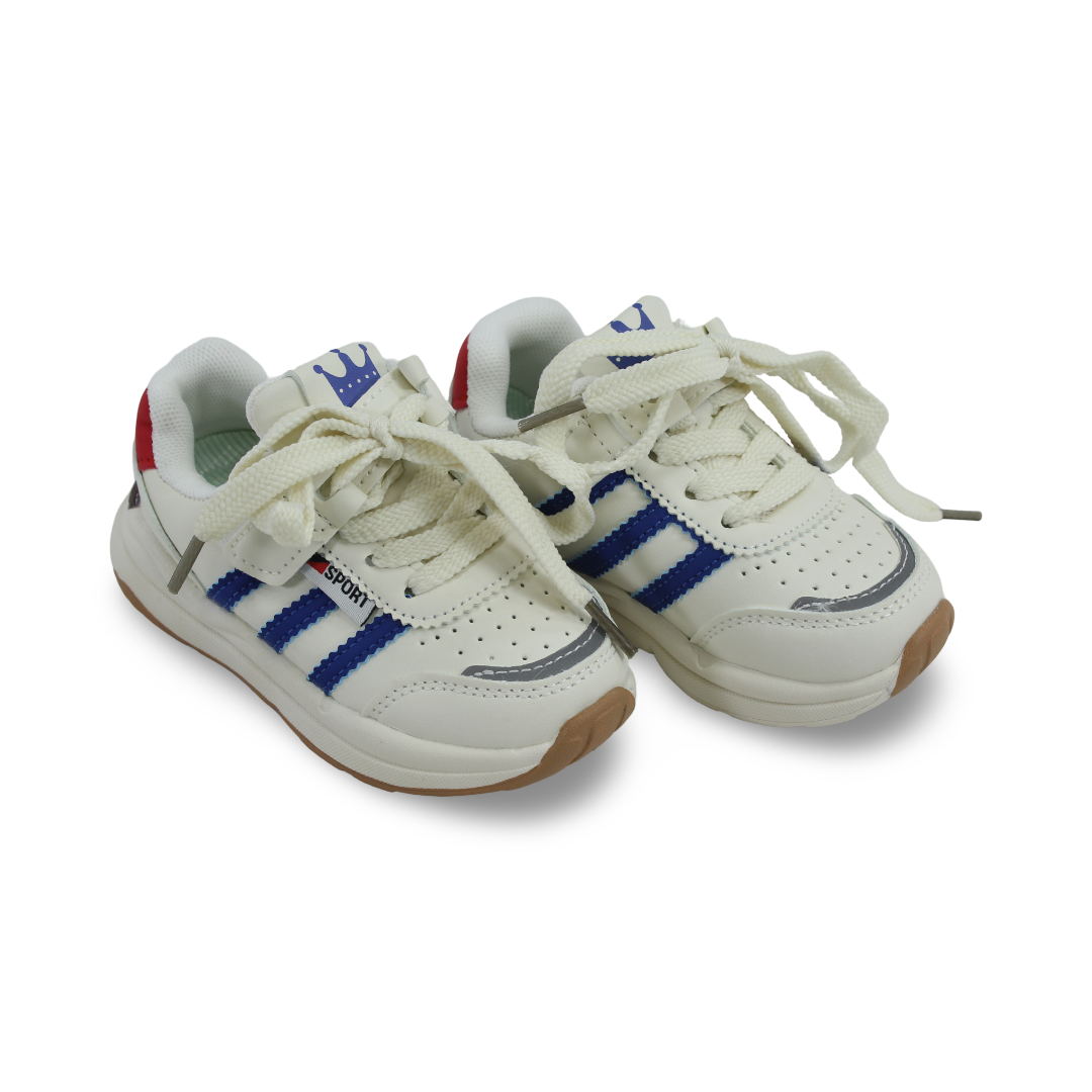 Unisex Baby Leather Sneakers – Blue & White - Clothing - Cherries