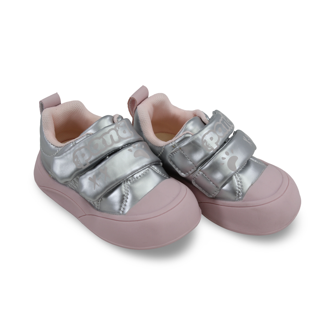 Baby Girls Leather Sneakers – Silver Panda - Clothing - Cherries