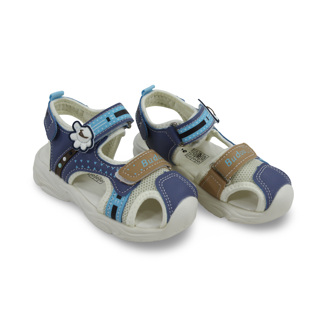 Unisex Baby Leather Sandal – Blue - Clothing - Cherries
