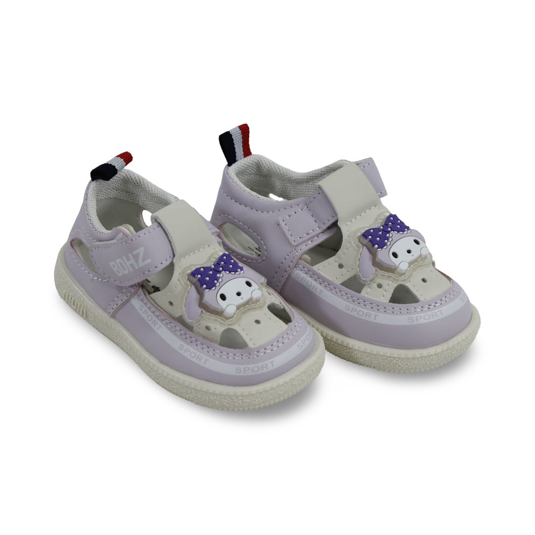 Baby Girls Leather Sandal – Purple with Kuromi Design - Clothing - Cherries