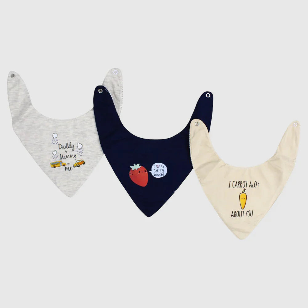 Pack of 3 – Cotton Bibs Daddy & Mommy
