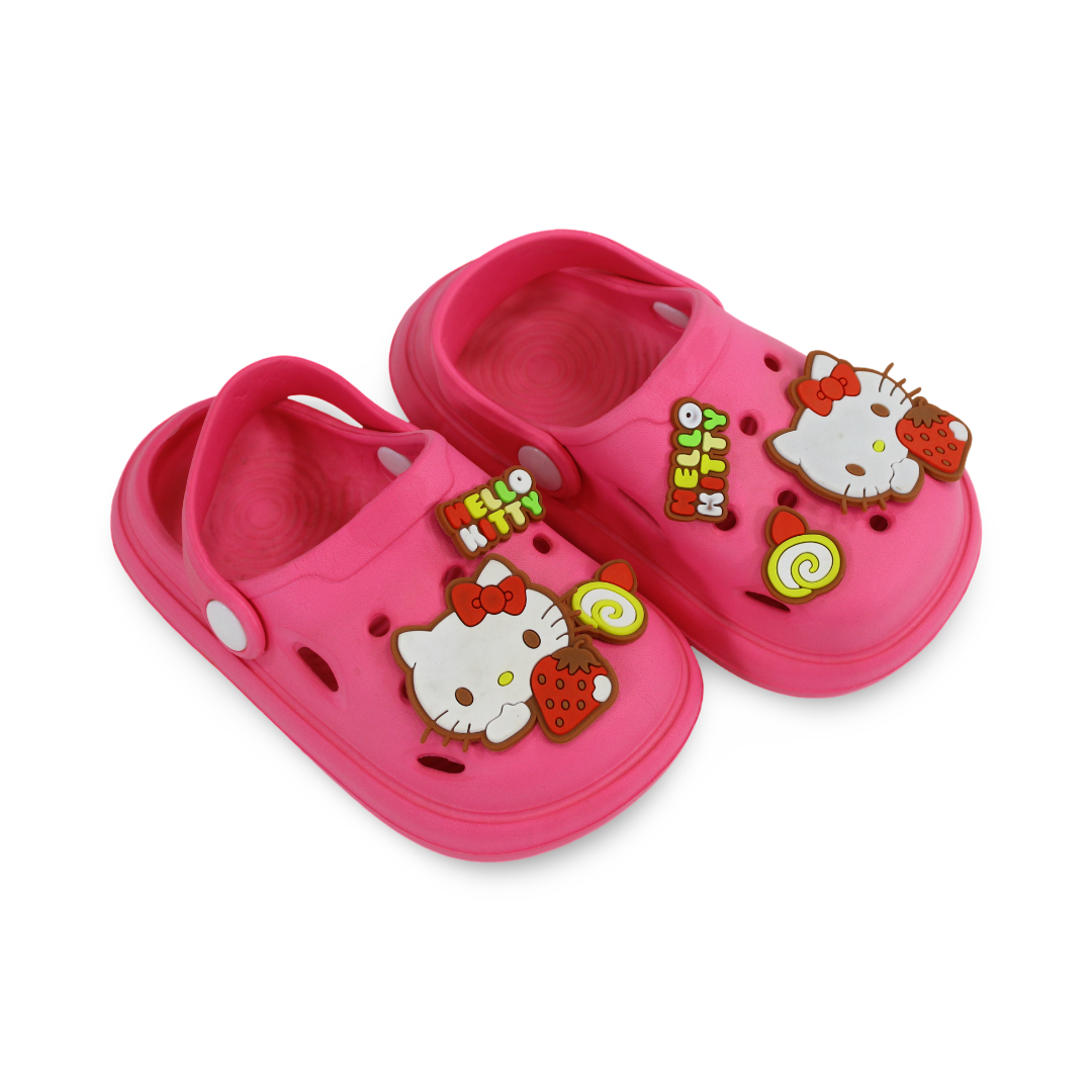 Baby Girls Rubber Crocs – Fuchsia with Hello Kitty Design - Clothing - Cherries