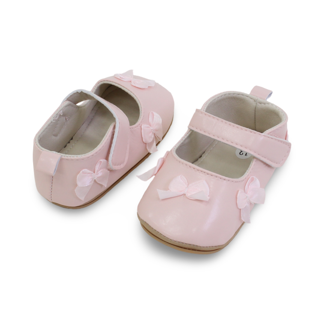 Baby Girls Leather Ballerina – with Stan Bows Design