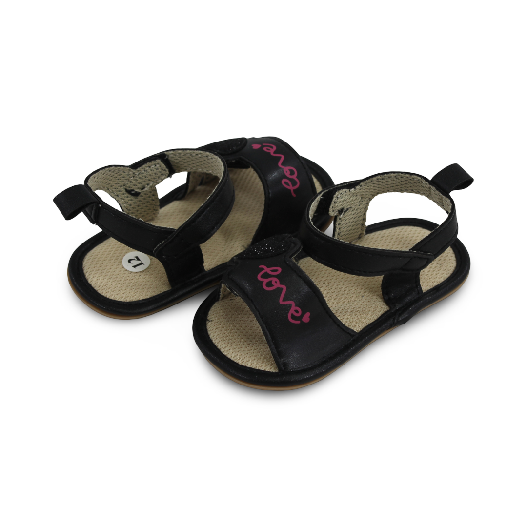 Baby Girls Leather Sandal – "Love" Design