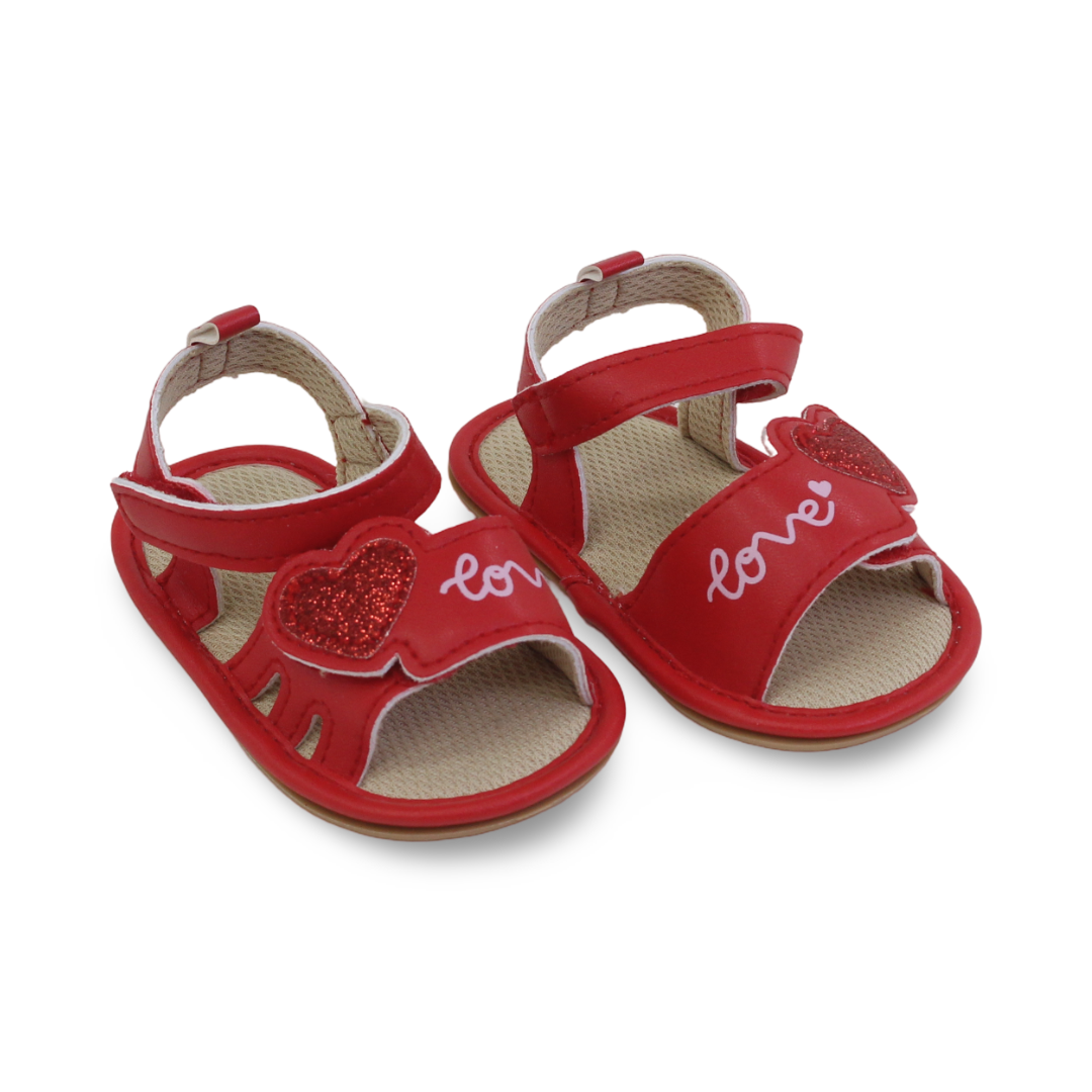 Baby Girls Leather Sandal – "Love" Design - Clothing - Cherries
