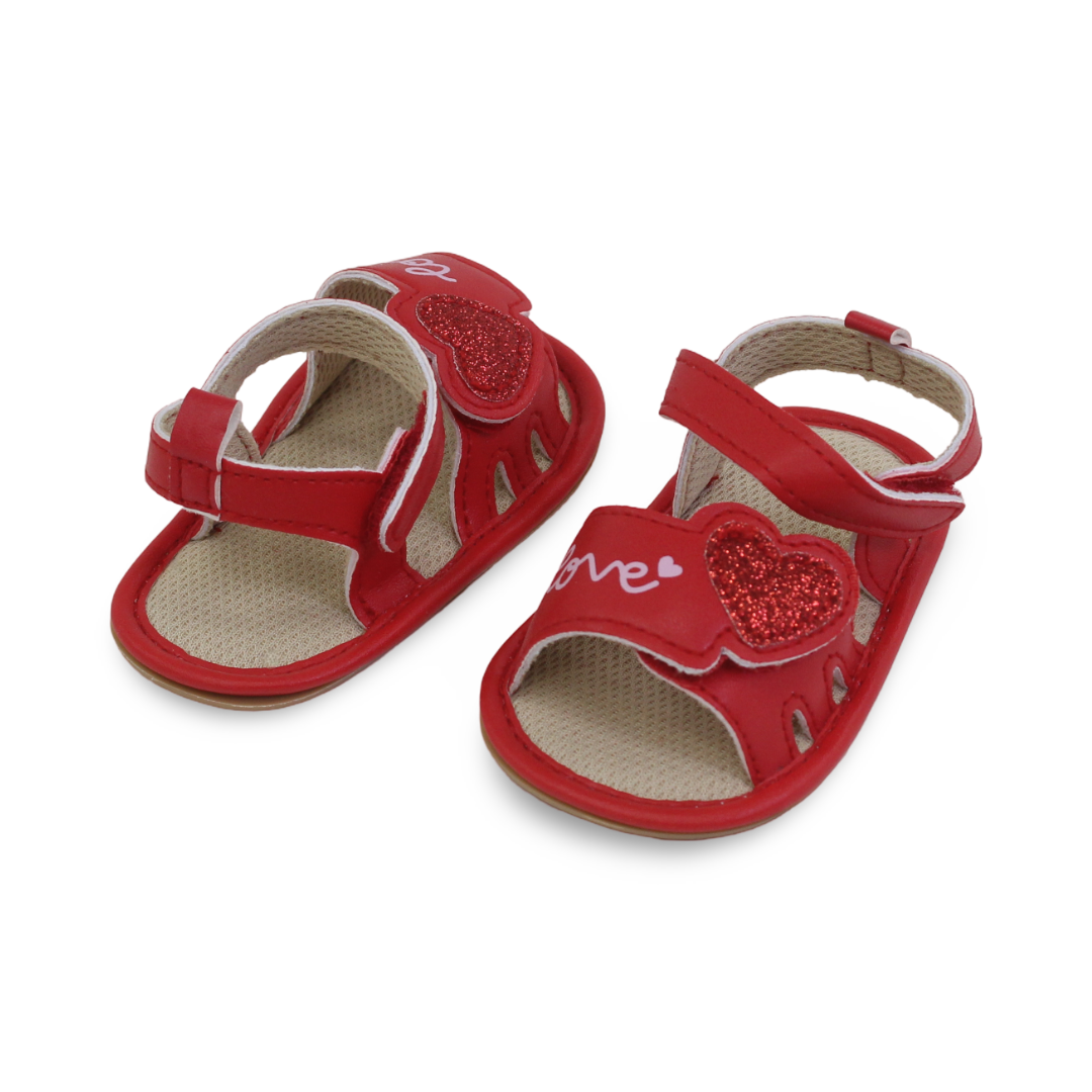 Baby Girls Leather Sandal – "Love" Design