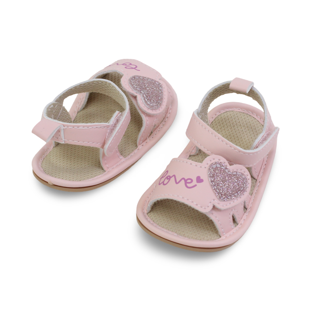 Baby Girls Leather Sandal – "Love" Design