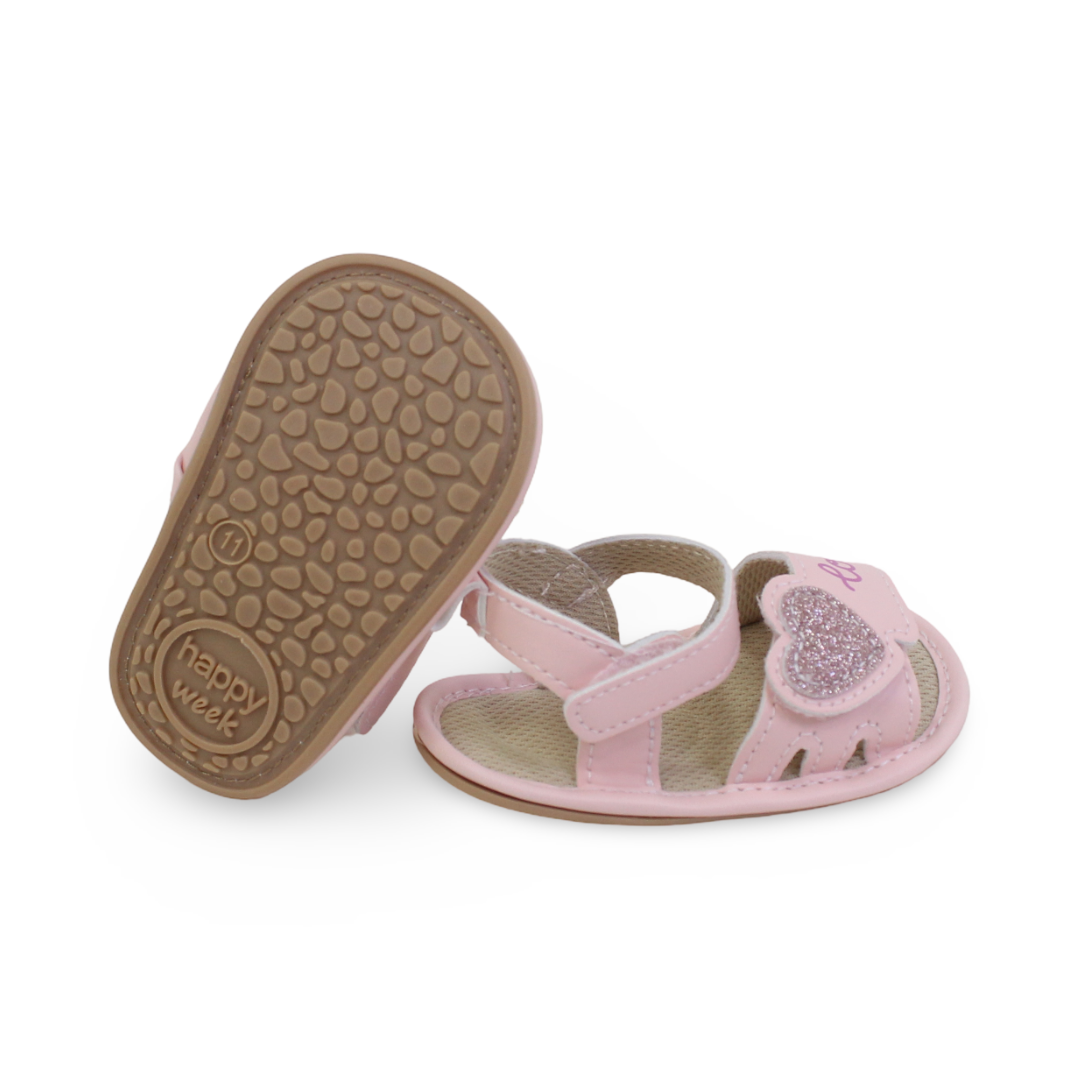 Baby Girls Leather Sandal – "Love" Design
