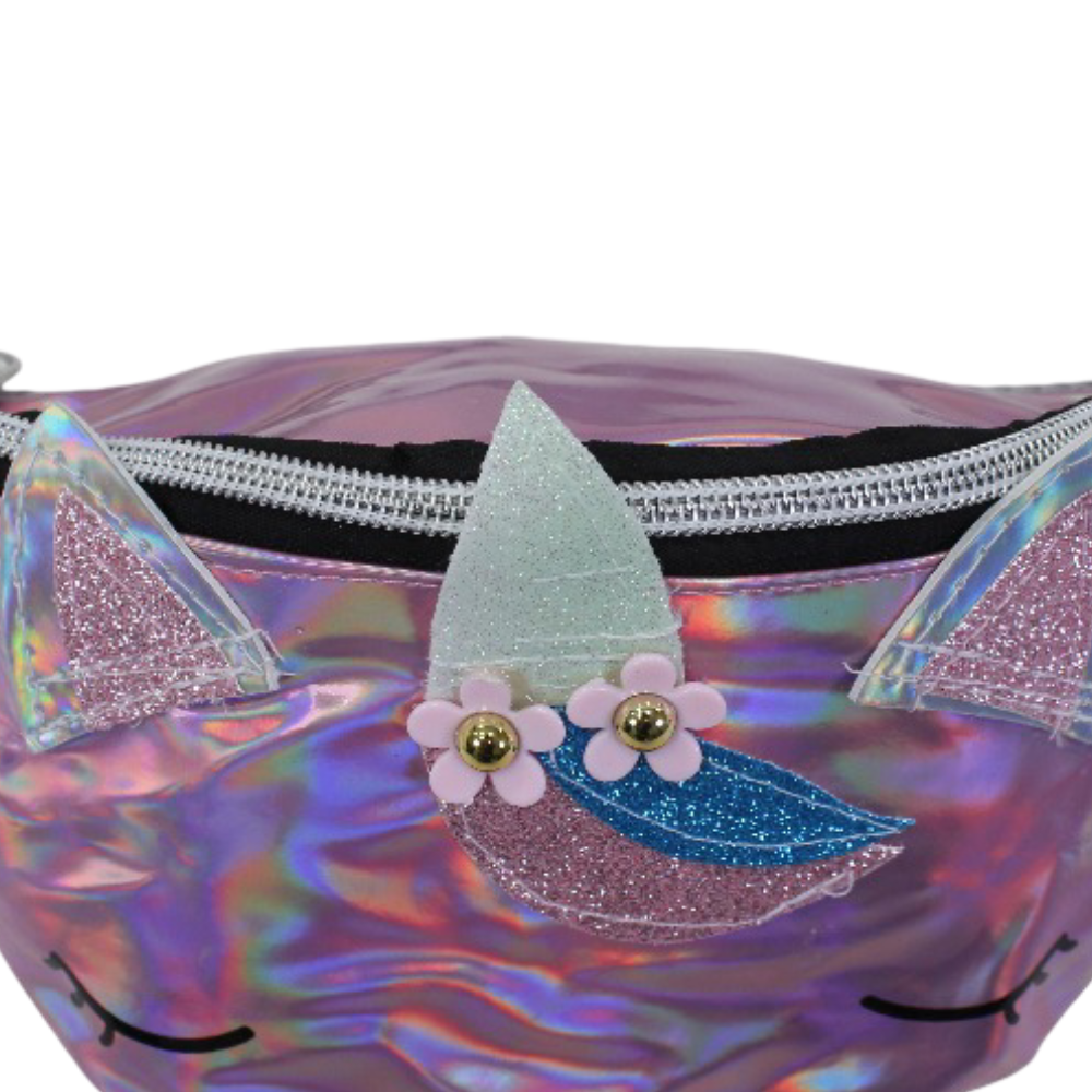 Waist Bag – Shiny Pink with Unicorn Design