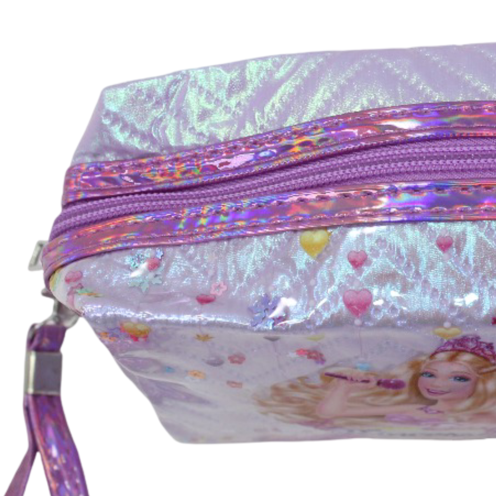 Make-Up Bag – Purple with Barbie Print
